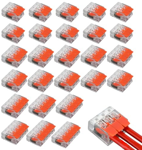 MOLZINY 26 Pezzi Set di Morsetti Elettrici a Leva e Trasparenti per collegamenti 2/3/4/5 poli e per tutti i tipi di cavi morsetti a 4 poli per riparazioni elettriche, elettrodomestici