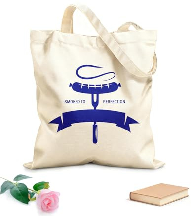 XIARON Polyester Cotton Storage bags Sausage Grill Bar Diner Restaurant Cafe 340g/m² thick fabric Customizable slogan L Drak Blue
