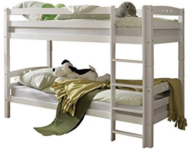 Etagenbett Doppelbett Stockbett Lupo Buche massiv Weiss teilbar