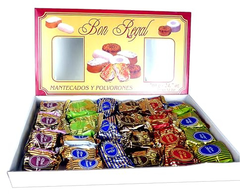 Mantecados & Polvorones 600g – spanisches Weihnachtsgebäck Mix mit Alfajores & Roscones, Mandel-Schmalzgebäck aus Andalusien (Navidad)