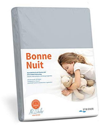 Savorana Bonne Nuit Elastan Spannbetttuch Baumwolle Stretch 220 g/m²- Steghöhe bis 30 cm Bettlaken für Boxspringbetten Wasserbetten - Größe 100x200-120x220 cm Graphit