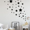 STERNEN SET X Kinderzimmer Wandsticker 36 Stück Sterne Sternenhimmel zum Kleben Wandtattoo Wandaufkleber Sticker Wanddeko (Schwarz)
