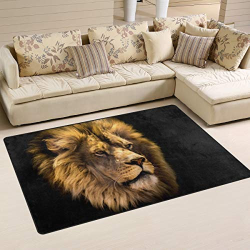 Use7 Teppich mit Löwenkopf-Motiv, für Wohnzimmer, Schlafzimmer, 50 x 80 cm