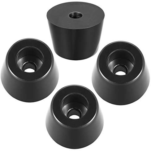 sourcing map Rubber Feet Buffers Pads D36x28xH25mm Black 4pcs