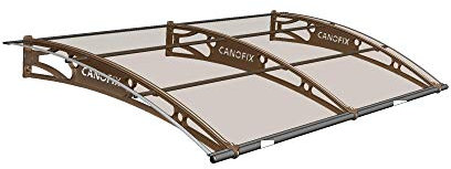 CANOFIX Door Canopy PC 3000W x 1500P / DIY Polycarbonate Cantilever Awning/Window Door Pathway Walkway Garden Shed Porch Patio (Grey Bracket - Bronze Sheet)