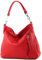 modamoda de T183 Damen Schultertasche Handtasche Tragetasche Echtleder Groß handmade in Italy, Farbe:Rot