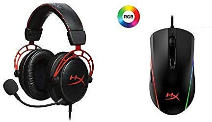 HyperX Cloud Alpha Cuffie per Il Gaming Professionale + HyperX Pulsefire Surge Mouse RGB Dedicato al Gaming