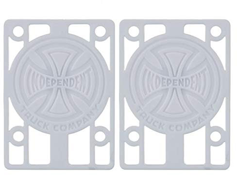 Independent Trucks elevadores para monopatín, 1/8 Pulgadas, Color Blanco (par)
