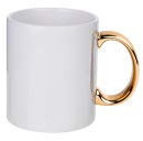 11oz White Sublimation Mug with Gold Handle