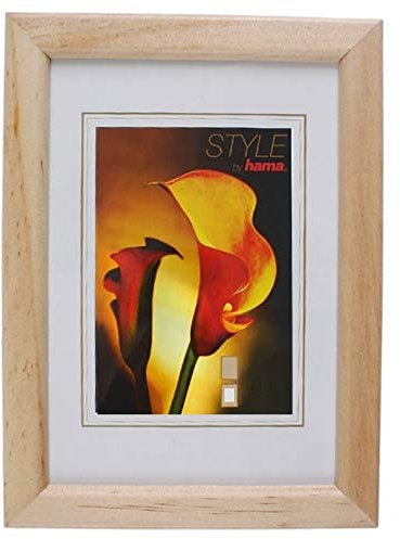 Hama Bilder-Rahmen Siegen Holz-Rahmen Foto Portrait Wand Poster Deko Glas Natur 10 x 15 cm