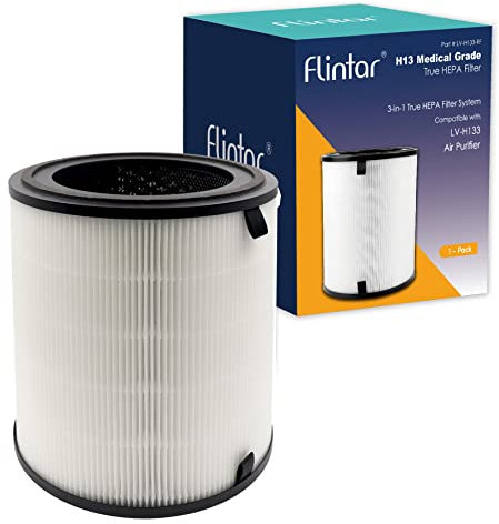 Flintar LV-H133 H13 True HEPA Replacement Filter, Compatible with LV-H133 MetaAir Tower Air Purifier, H13 Grade True HEPA Filtration System, Part Number LV-H133-RF