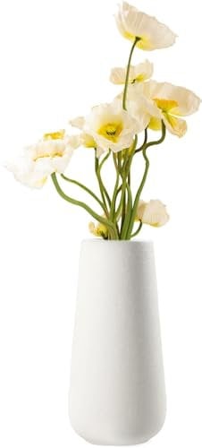 Wankd Keramik-Vase, geometrische dekorative Vase, 6,5 x 20 cm, weiß, für Wohnzimmer, Küche, Tisch, Haus, Büro, Hochzeit Dekoration