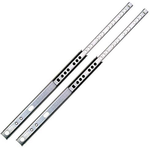 2er Set (1 Paar) Schubladenschienen 17mm Nut, Schubladenauszüge. Schubladen Teilauszüge, Hochwertige Schienen für Schubladen, Schubladen Schienensystem von UMAXO® (182 mm)
