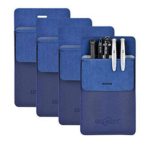 CACTURISM Taschenschutz, 4 Stück, Premium-PU-Leder, für Herren und Damen, Stiftehalter, Taschen-Organizer für Hemden, Labormäntel, Hosen – Mehrzweck-hält Stifte, Zeiger, Bleistifte, Lineal, Werkzeuge