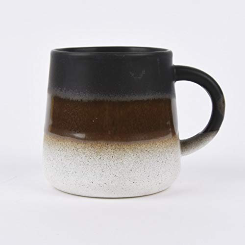 Sass & Belle Tasse Mojave glasiert Steinzeug schwarz braun weiß 350ml
