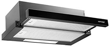Concept OPV3560 Hotte aspirante extensible 60 cm Noir 2 niveaux de puissance 69 W Hotte encastrable (Noir)