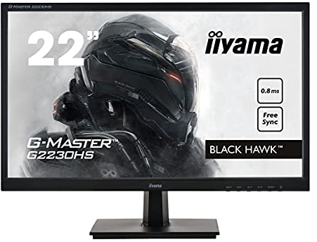 iiyama G-Master G2230HS-B1 Monitor Gaming de 21,5 FullHD (1920X1080, Panel TN, 16:9, 75Hz, 0,8ms, 1 VGA, 1 HDMI, 1 Displayport, Freesync) Negro Mate