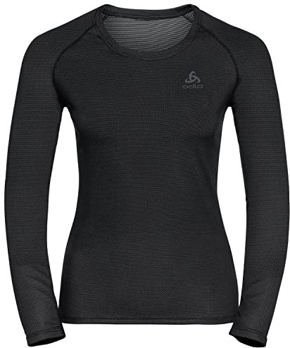 Odlo Damen Active F-dry Light Funktionsunterwäsche Langarm Shirt, Schwarz, S EU
