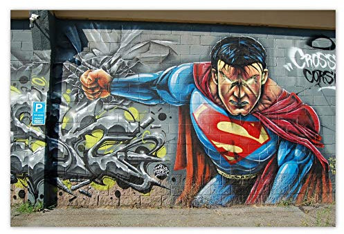 Fotodruck, Poster, Wanddekoration, Graffiti, Superman, 120 x 80 cm