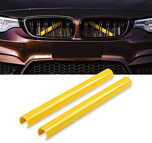 AggAuto 1 Paar Front-Kühlergrille Einsätze, Grill Inserts, Kühlergrillstreifen für BMW X3 F25 G01, BMW X4 G02, BMW X5 G05(Gelb)