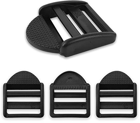 EXTEMPORE 4Pcs Size 1 1/2 [38mm] Plastic Ladder Slider Adjustable Lock Buckle, Black - Size 1 1/2 [38mm]