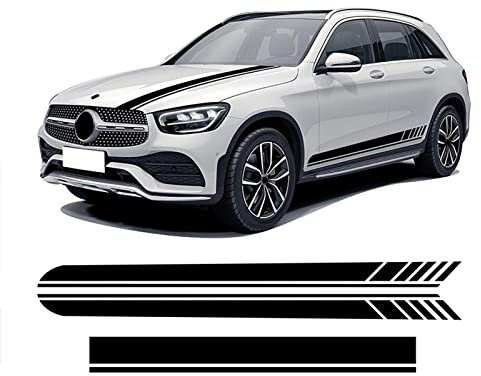 Auto Seitenstreifen Seitenaufkleber Aufkleber, Für Mercedes Benz GLC Klasse X253 C253 Coupe GLC 43 GLC 63 GLC250 GLC300 AMG Haube Seitenstreifen Rock Aufkleber