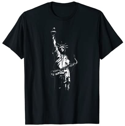 Premium Freiheitsstatue Tenorsaxophon Jazz Lover Shirt T-Shirt