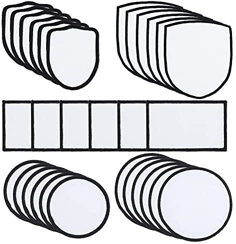 Sxdluzi 30 StüCk Sublimation BüGelflicken Stoff, 5 Formen Sublimation Blanks Patches Reparatur Patches für, Mach Es Selbst, HüTe