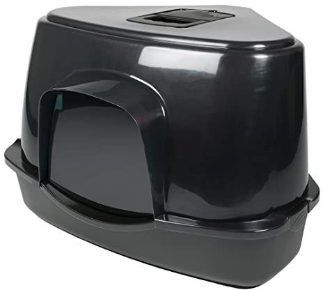 Ebi, Cat House Prism 70 l – 56 x 70 x 46 cm, Schwarz, für Hygiene, Schwarz, Katze