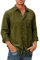 AOKODA Hemd Herren Revers Knöpfe Tasche Einfarbig Hemd Herren Lose Weich Komfortabel Casual Hemd Herren Basic Einfachheit Klassisch Langarm Hemd Herren C-Army Green L