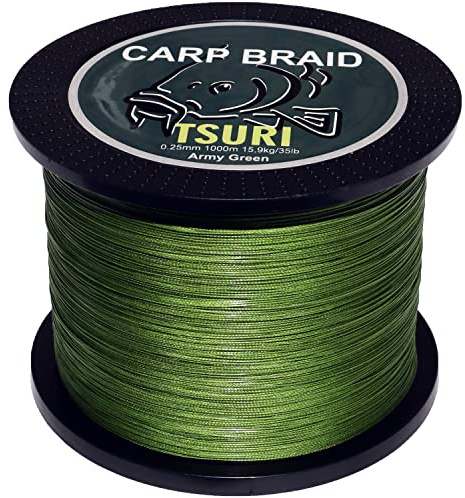 Fil de Peche Carpe Tresse Nylon Tête de Ligne Transparent Ultra Resistant monofilament (Tresse, 1000m - 25/100-15,9kg)