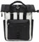 SEVENTEEN LONDON – 12L Laptop-Rucksack für Damen 15 Zoll Mädchen Jungen Schulrucksack Wasserabweisendes Nylon Roll Top Rucksack in Cremefarbe & Schwarz für Universität/Reisen/Herren – 'Canary Wharf'