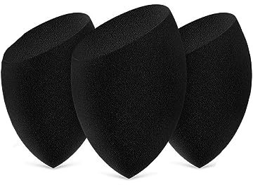 3 Pièces Petite Mini Éponge Maquillage Beauté Oeuf Beauté Poudre Puff Fond Teint Correcteur Cosmétiques Outil Maquillage Professionnel (Noir)