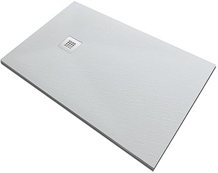 SOLIDSTONE Piatto doccia in marmoresina tutto pieno H 2,8cm Bianco (80x130)