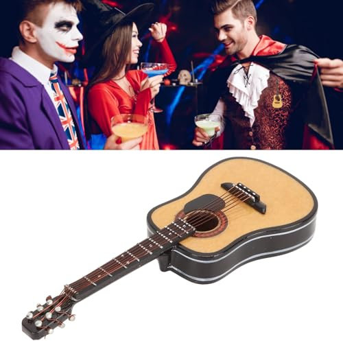 HERCHR Guitare Broche Instrument De Musique Miniature, Guitare en Forme D'Instrument Miniature Broche Broche Décoration Velours Doublé Cas Instrument Cas