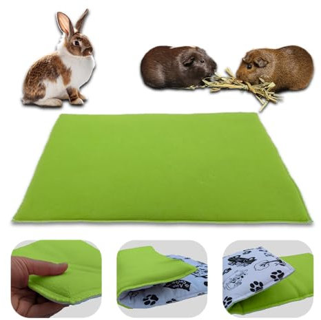 NEO SOLVO Fleece Spielplatzmatte für Meerschweinchen und Kaninchen - Alles in einem: eine Decke, EIN riesiger Tunnel, EIN Haus, EIN Kissen und EIN Bett - 50 cm x 60 cm - Grün