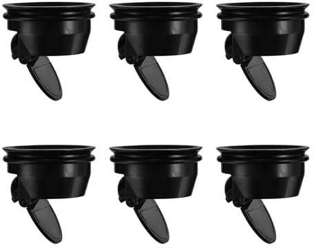 sourcing map Floor Drain Anti-Odor Core, Plastic Shower Floor Drain Backflow Preventer Hair Catcher for Kitchen Bathroom Balcony, Black 4Pcs