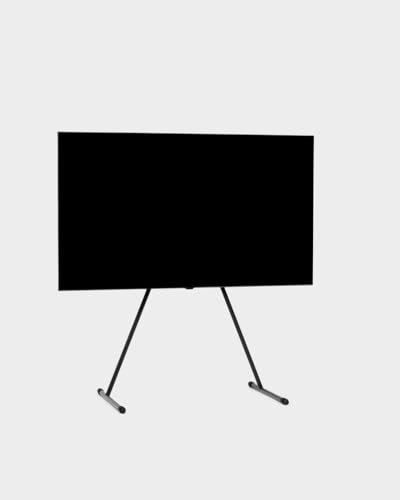 Pedestal Viva Support TV pour 40 à 70 pouces | Support TV de qualité supérieure au design moderne | Pieds TV robustes en acier | Pied TV élégant avec pieds inclinés et pieds arrondis (noir)