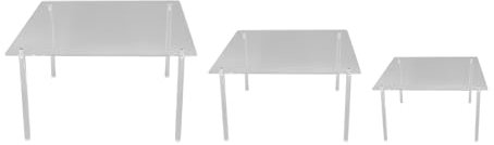 Tyenaza Alzata per Torta Quadrata in Acrilico, Alzata per Cupcake Trasparente per Torta, Pizza, Dessert, Natale, Matrimonio, Compleanno, Baby Shower, Tea Party