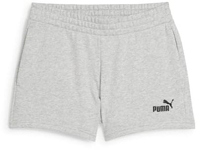 PUMA Damen ESS Small No. 1 Logo 4'' Shorts TR Gestrickte Shorts, Light Gray Heather, XS