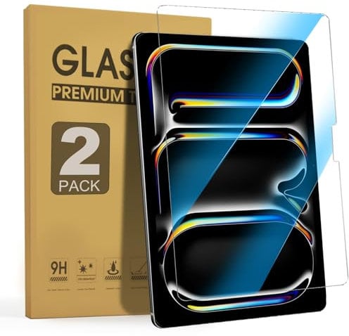 zenrich 2 Pack iPad Pro 11 Inch Screen Protector (M4) 2024 with Anti Blue Light, 9H Hardness Tempered Glass Screen Protector HD Clear/Scratch Resistant/Bubble Free for iPad Pro 11 2024