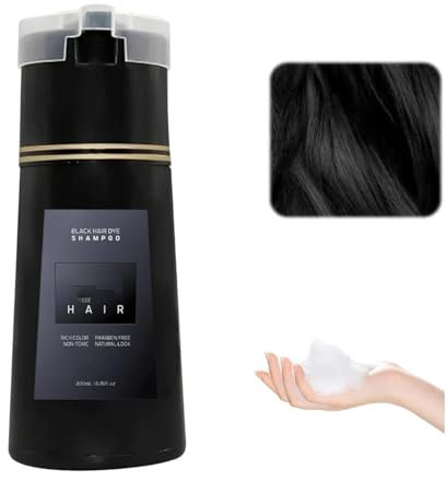 Hair Color Shampoo, Hair Instant Dye Shampoo for Women & Men All Hair Textures, Haarshampoo-Farbe Für Die Abdeckung Von Grauem Haar Und Bart (Schwarz)