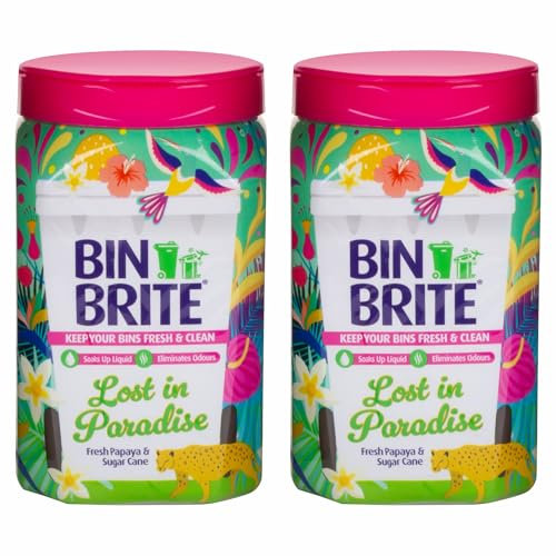 JMS we create smile (Set of 2) All Purpose Bin Brite Bin Odour Neutraliser Scented Powder - Eliminate Smells Fragranced Powder for Bins (Bin Brite Papaya- 500gm)