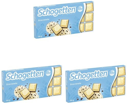 Schogetten Schokoladentafel, Stracciatella, 100 g (Packung mit 3)