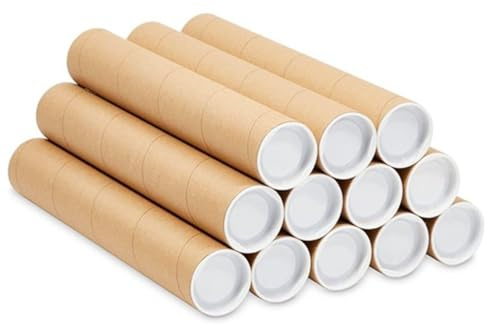 indigo Postal Tubes Kraft Mailing Cardboard Tubes (Pack Of 10 50mm x 2mm x 890mm)