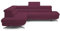 DomiMeble DomoHome Polster-Ecksofa Otis mit Schlaffunktion Verstellbaren Kopfstützen Aurora Stoff Freistehend Holzrahmen Linkes Layout Schlaffläche: 131x207cm Größe: 276x218x97cm Farbe: LILA