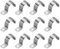 PATIKIL 32mm Rigid Pipe Strap, 12 Pcs 304 Stainless Steel Conduit Clamp 1 Hole Thicken U Bracket Pipe Clamp Tube Strap for Pipe Cable Wire Fixing, (1-1/4)