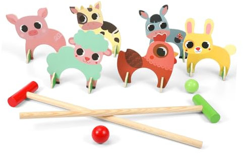 BESPORTBLE 1Satz Krocket Spielset Aus Tierisch Geformtes Krocketspiel Für Drinnen Und Draußen Lustiges Familienspiel Für Jahren Cartoon Tierdesign
