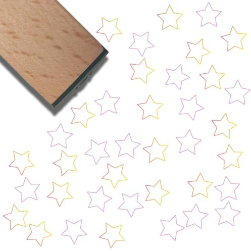 craspire Mini Stempel Aus Natürlichem Holz Mit Sternmotiv Wiederverwendbar Vintage Süß Dekorativ Lustig Zum Aufdrucken Journaling Kleine Siegel Für Scrapbooking Tagebuch Kartenherstellung Planer DIY