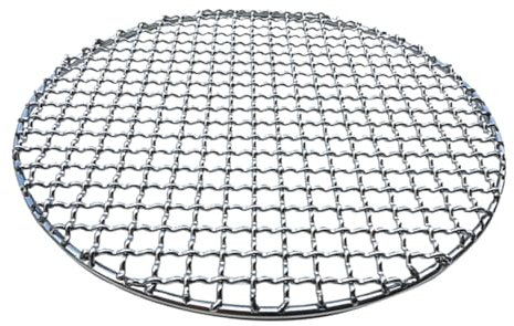 Napacoh Round BBQ Grill Mesh, Steel Mesh Barbecue Net, Multi-Purpose Barbecue Racks Tray Stainless Steel Cross Wire Round Steaming Cooling Rack (33 cm)